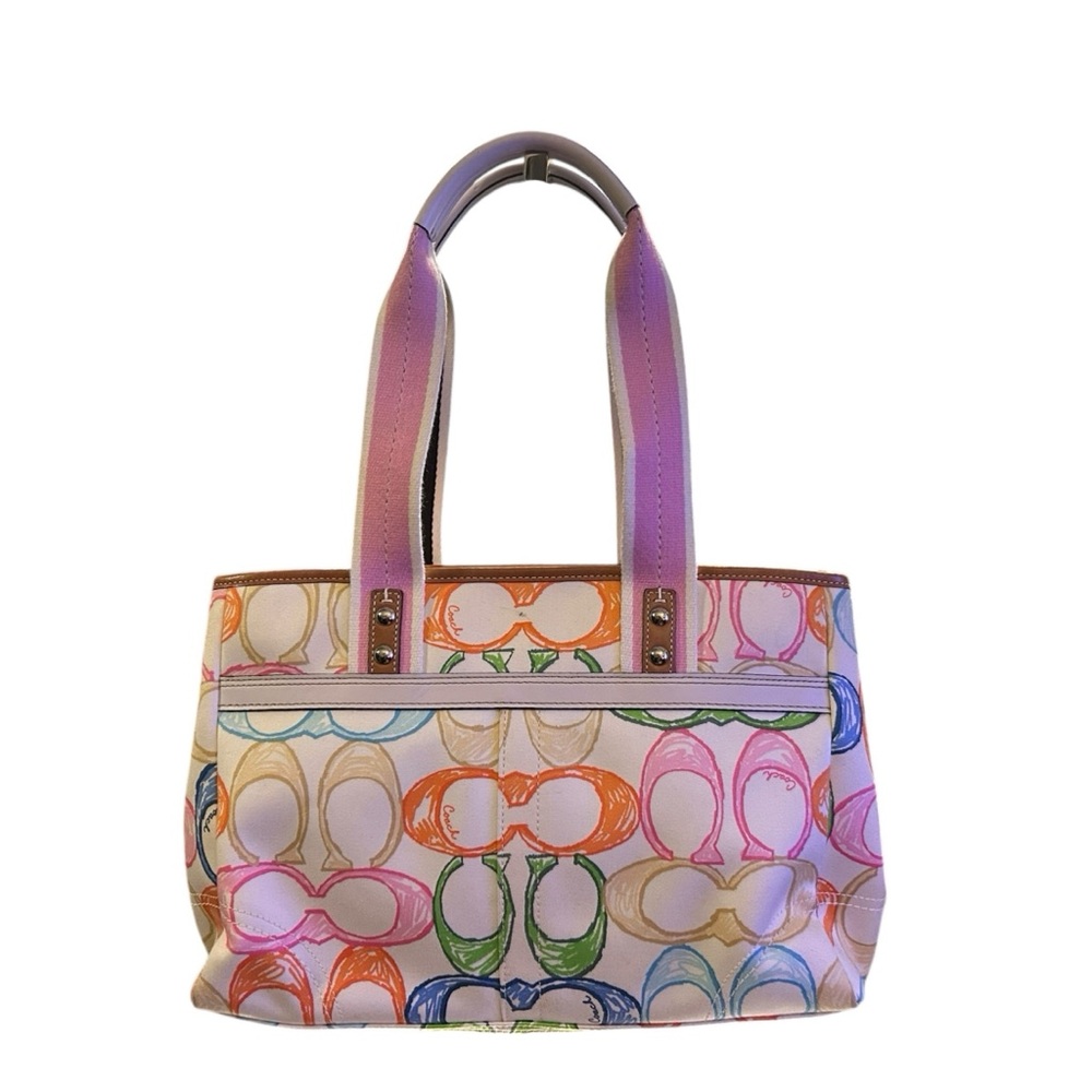 Coach Hamptons Multicolored Scribble Monogram Tot… - image 2